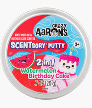 Load image into Gallery viewer, Crazy Aaron's - Watermelon/Birthday Cake Scentsory™ Duo Putty