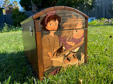 Load image into Gallery viewer, Hand Burned Wooden Storage Trunk - Studio Ghibli