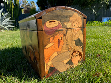 Load image into Gallery viewer, Hand Burned Wooden Storage Trunk - Studio Ghibli