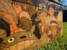 Load image into Gallery viewer, Hand Burned Wooden Storage Trunk - Studio Ghibli