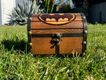 Load image into Gallery viewer, Hand Burned Wooden Treasure Chest - Batman