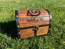 Load image into Gallery viewer, Hand Burned Wooden Treasure Chest - Naruto