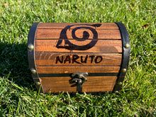 Load image into Gallery viewer, Hand Burned Wooden Treasure Chest - Naruto