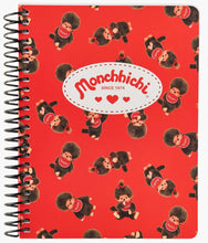 Load image into Gallery viewer, Monchhichi - 8" Red Spiral Notebook