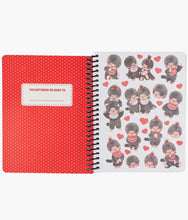 Load image into Gallery viewer, Monchhichi - 8" Red Spiral Notebook
