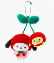 Load image into Gallery viewer, Pochacco + Pi-Chan Cherry Plush Brooch Keychain (Sanrio Japan)