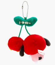 Load image into Gallery viewer, Pochacco + Pi-Chan Cherry Plush Brooch Keychain (Sanrio Japan)