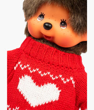 Load image into Gallery viewer, Monchhichi - Girl Dressed In Red Heart Sweater - 8"