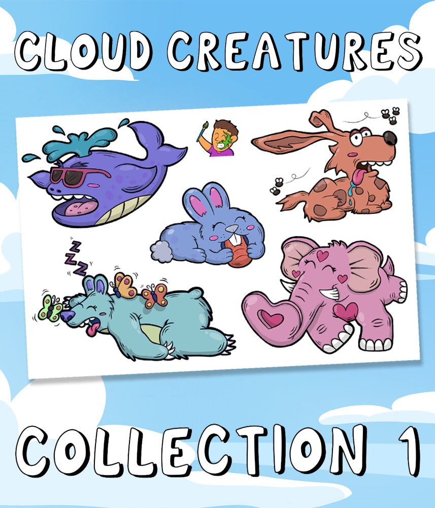 Cloud Creatures - Collection 1 - Vinyl Sticker Sheet