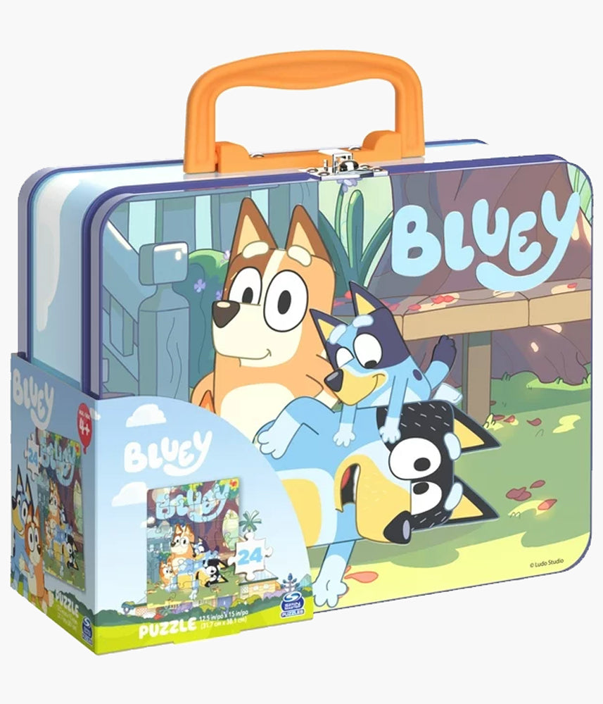 Bluey & Family Tin Lunch Box with 24 Piece Puzzle