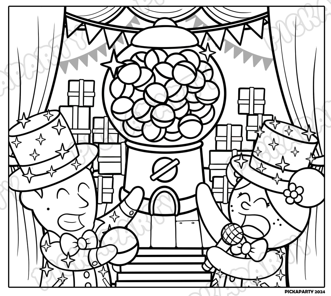 Cutie Celebration Coloring Page PDF - (Digital Download)