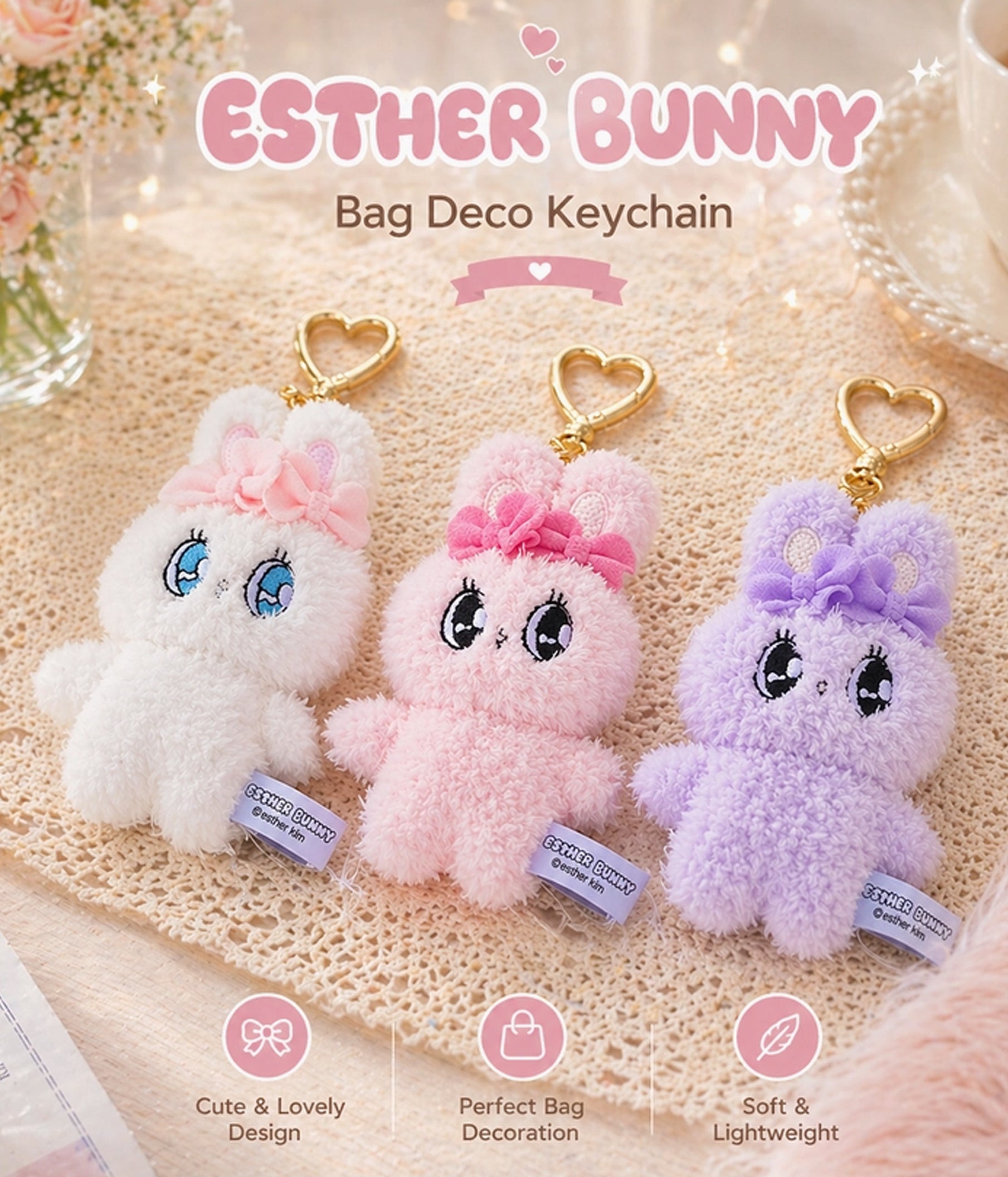 Esther Bunny Mini Plush Keychain – Pickaparty