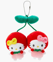 Load image into Gallery viewer, Hello Kitty + Mimmy Cherry Plush Brooch Keychain (Sanrio Japan)
