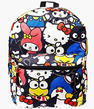 Load image into Gallery viewer, 16&quot; Sanrio Characters All Over Print Canvas Backpack
