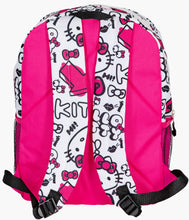 Load image into Gallery viewer, 16&quot; Hello Kitty Doodle Collage Backpacks - White + Black
