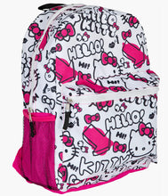 Load image into Gallery viewer, 16&quot; Hello Kitty Doodle Collage Backpacks - White + Black
