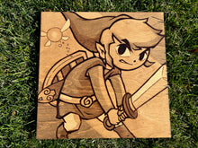 Load image into Gallery viewer, Hand Burned Wooden Plaque - Toon Link
