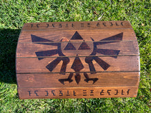 Load image into Gallery viewer, Hand Burned Wooden Storage Trunk - The Legend of Zelda
