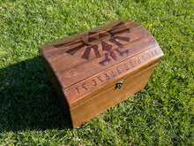 Load image into Gallery viewer, Hand Burned Wooden Storage Trunk - The Legend of Zelda
