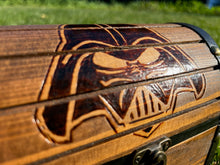 Load image into Gallery viewer, Hand Burned Wooden Treasure Chest - Darth Vader
