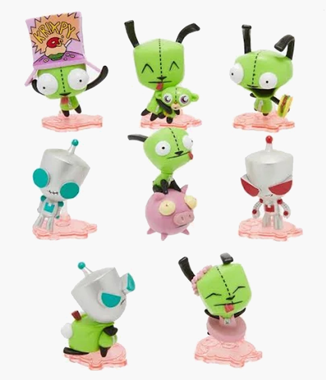 Invader Zim Cartoon Gir Character On Pig Enamel Metal Pin