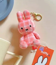 Load image into Gallery viewer, Miffy - Plush Plaid Keychain - Pink
