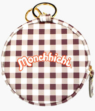 Load image into Gallery viewer, Monchhichi - Gingham Round Coin Pouch Keychain - Brown
