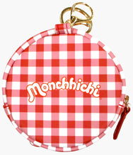 Load image into Gallery viewer, Monchhichi - Gingham Round Coin Pouch Keychain - Red
