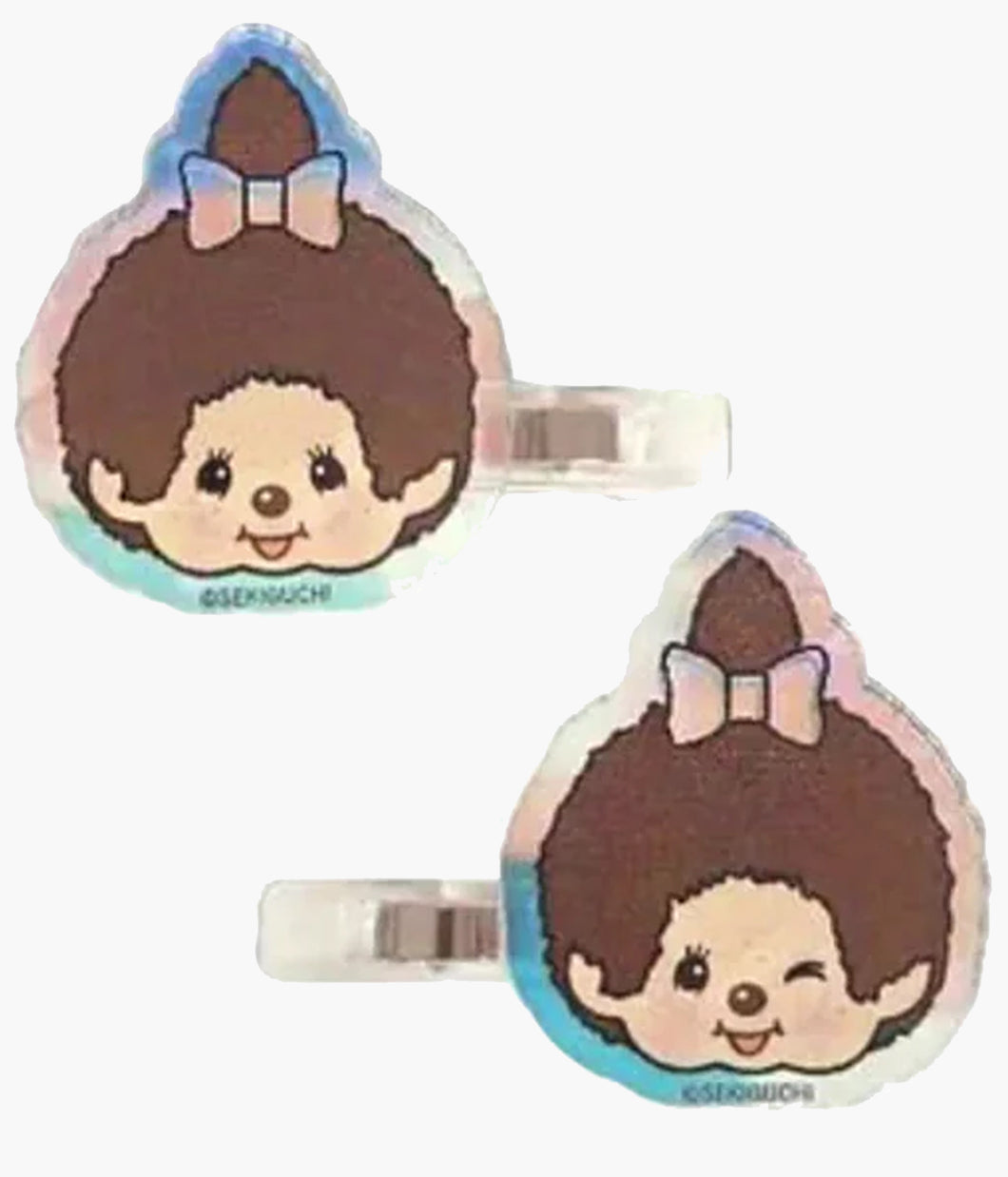 Monchhichi Holographic Hair Clip Set - Girl (Japan Exclusive)