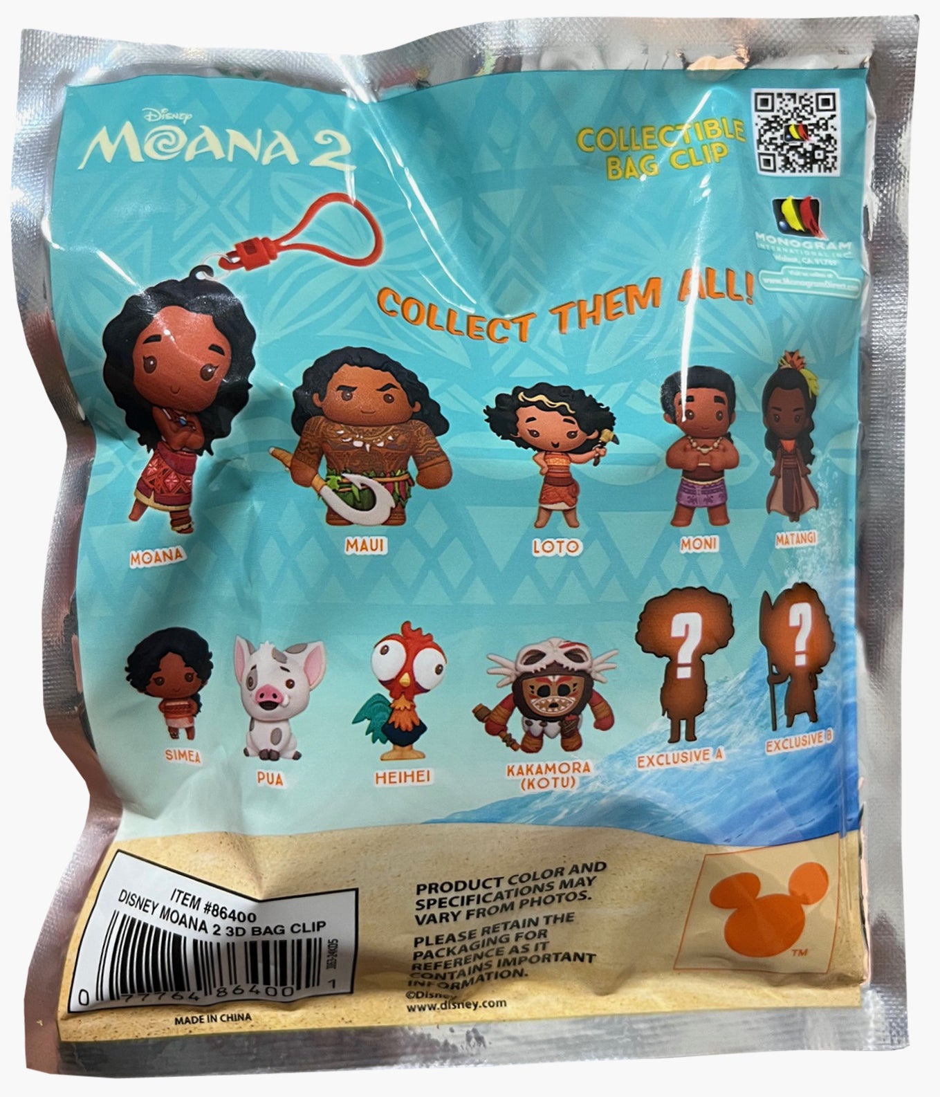 Disney Moana 2 - 3D Foam Bag Clips – Pickaparty