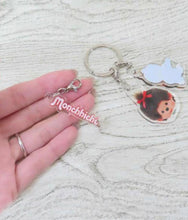 Load image into Gallery viewer, Monchhichi - 3-Part Girl Acrylic Keychain Set

