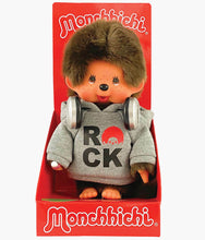 Load image into Gallery viewer, Monchhichi - ROCK Hoodie + Headset Boy - 8 Inch Plush
