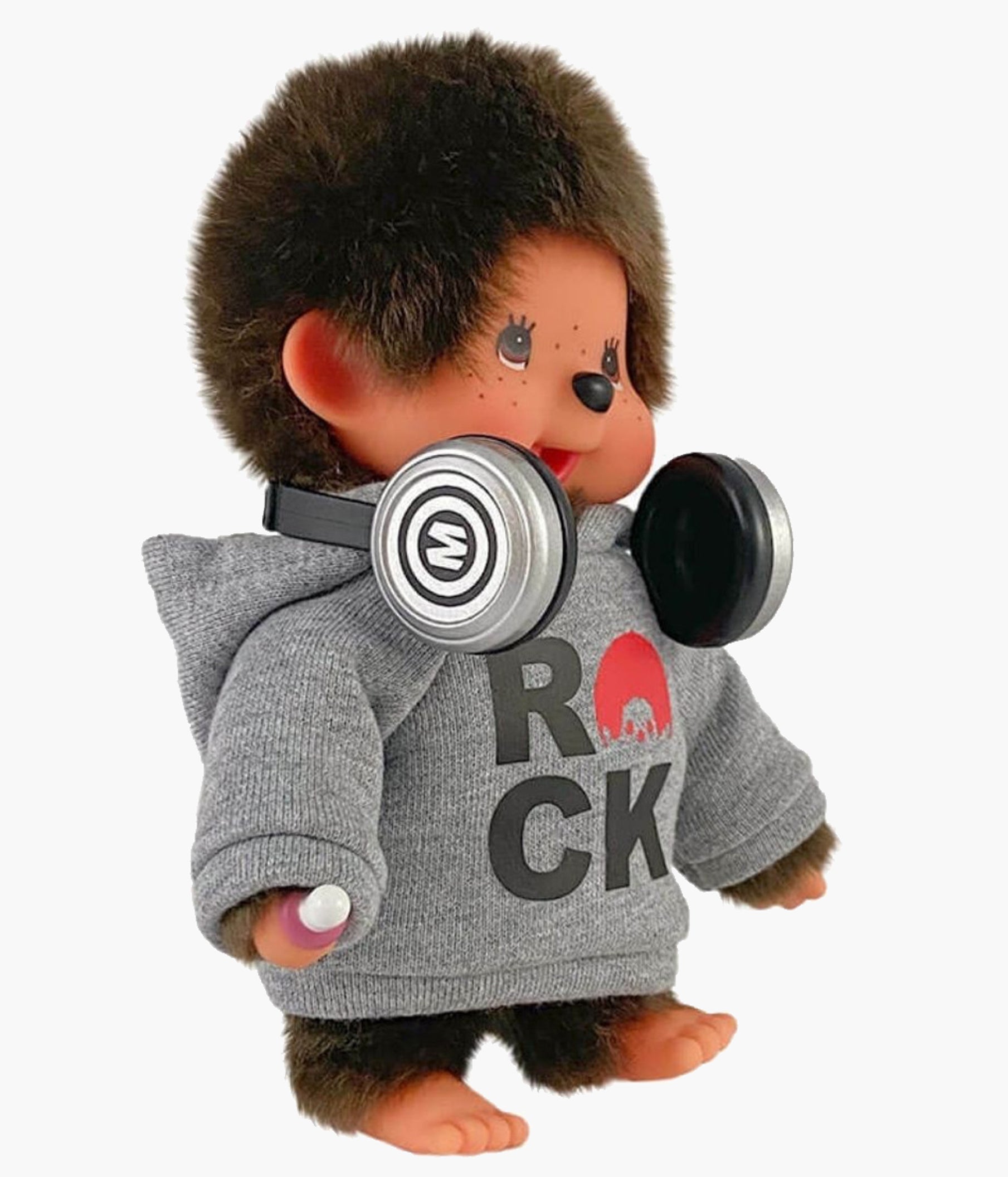 モンチッチMischieF× Monchhichi Blackie Boy Monchhichi - ROCK Hoodie + Headset Boy - 8 Inch Plush