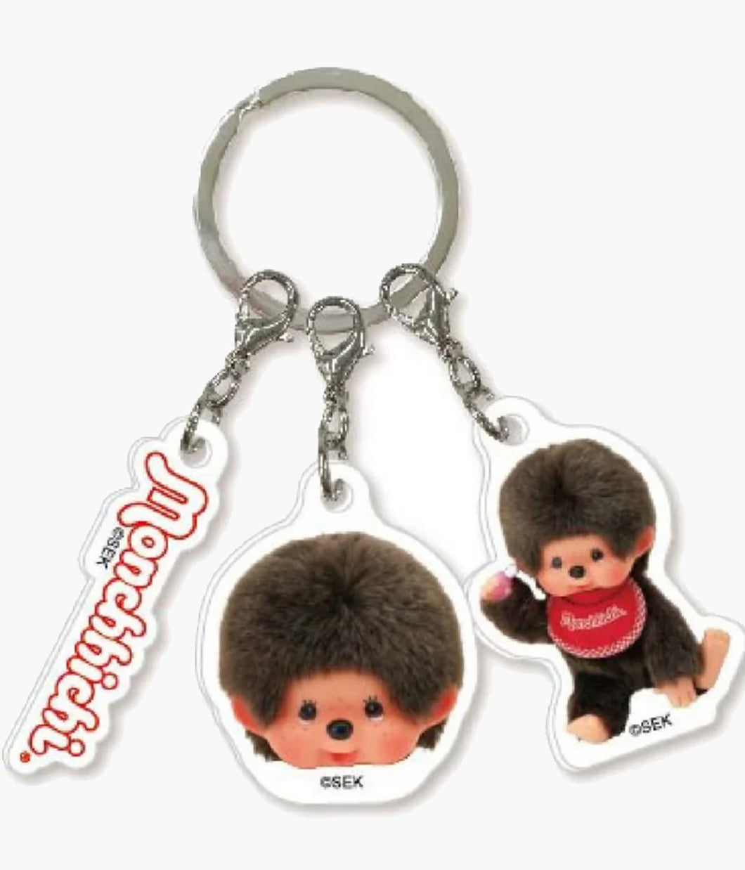 Monchhichi 3 Piece Acrylic Keychain Set - Boy