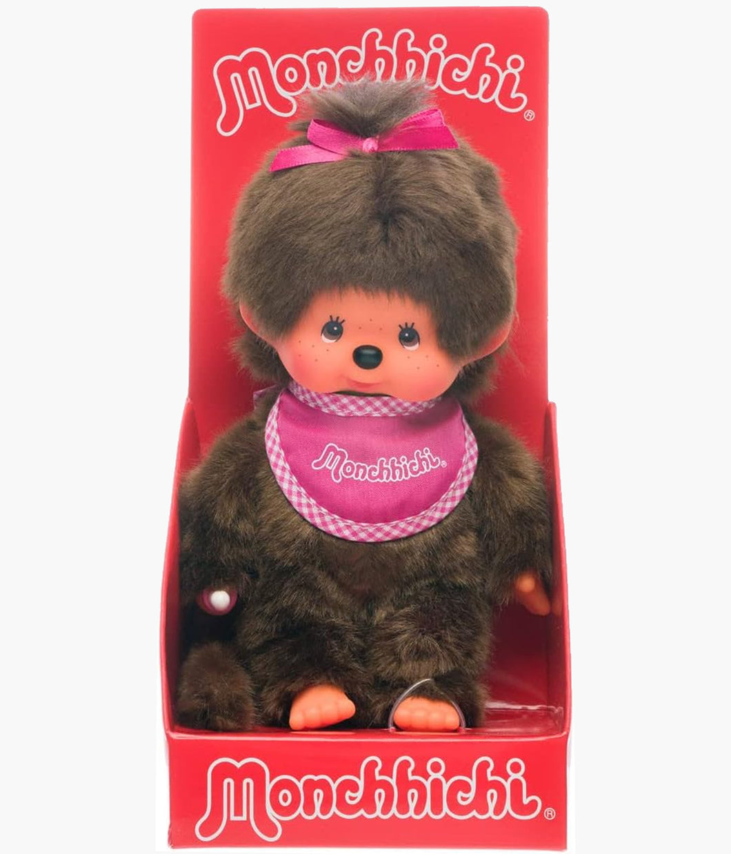 Monchhichi - Pink Bib Girl - 8 Inch Plush