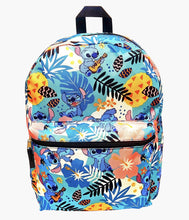 Load image into Gallery viewer, 16&quot; Lilo &amp; Stitch Hawaiian Print Backpack
