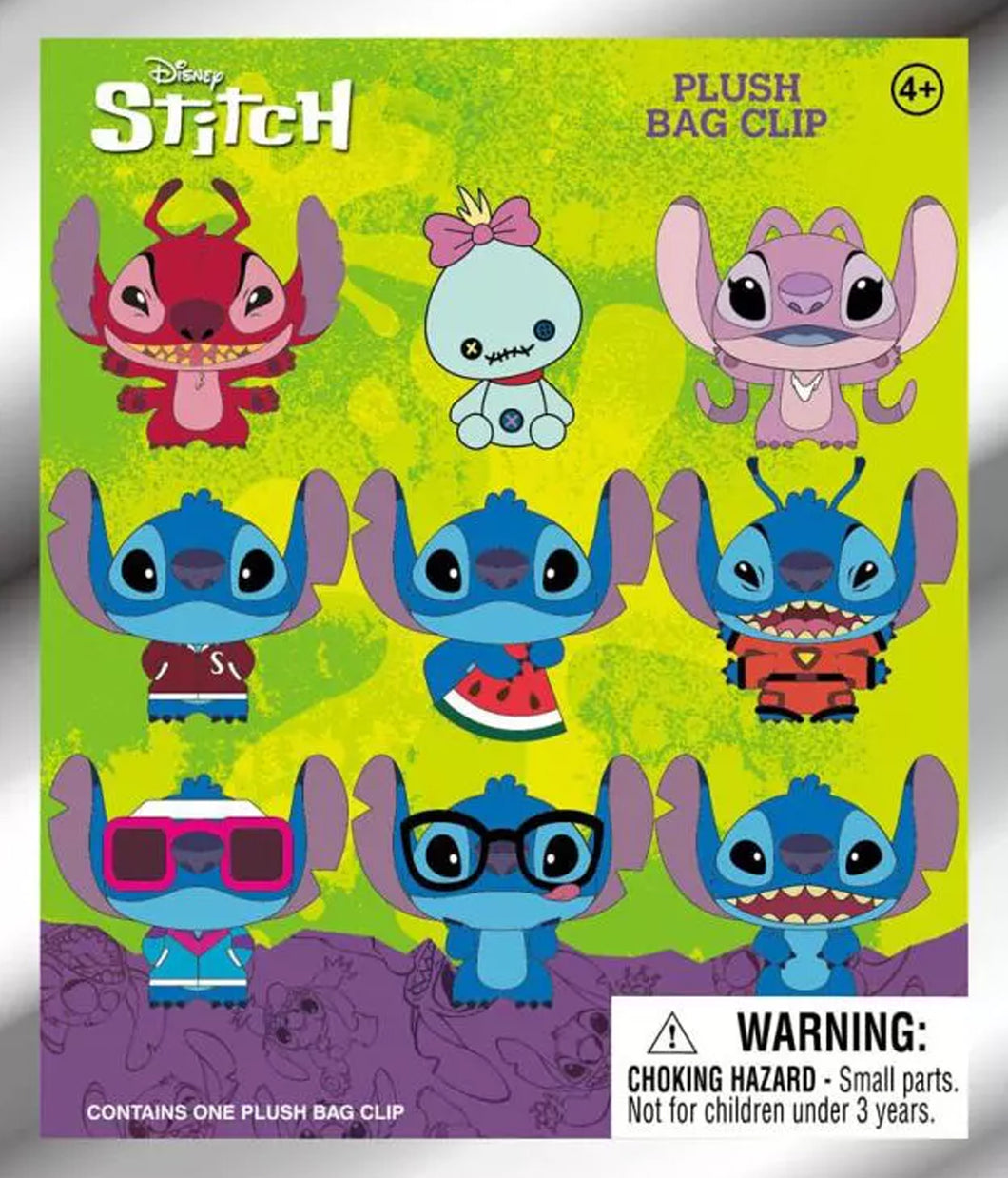 Disney Stitch - Plush 3D Foam Bag Clips