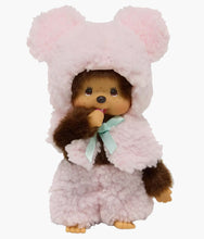 Load image into Gallery viewer, Monchhichi - Pink Bear Hoodie Cape Boy - 8" Plush
