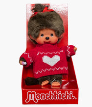 Load image into Gallery viewer, Monchhichi - Girl Dressed In Red Heart Sweater - 8"
